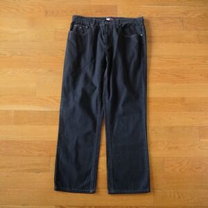 Tommy Hilfiger Women's Black Denim Jeans Size 32x30 Straight Leg 90s Retro